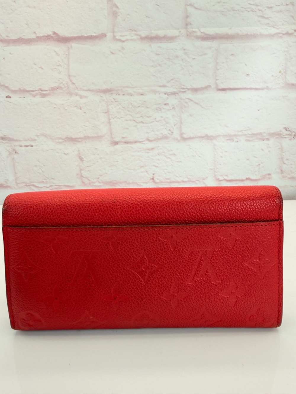 Louis Vuitton Red Monogram Empreinte Leather Sarah Wallet - Picture 3 of 15